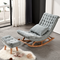 Fauteuil à bascule moderne en bois massif, prix d'usine, vente en gros, mobilier de salon rembourré
