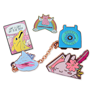 Trung Quốc tùy chỉnh 2D kim loại huy hiệu Reel usher hiện đại mạ men Pin sản xuất kim loại pins - Product Image 2