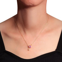 Collier Cœur Rose en Argent Sterling 925 avec Grand Zircon Scintillant – Bijou Tendance et Élégant pour Mariages, Fêtes et la Saint-Valentin