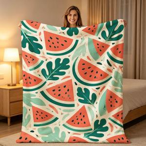 Floral Tropical Fruit Flannel <b>Blanket</b> Throw <b>Blanket</b> Nap <b>Blanket</b> <b>Super</b> <b>Soft</b> Machine Washable for Bed Sofa Couch Custom Print - Product Image 1