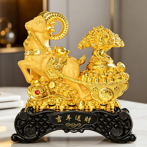 Ornamento <span class=keywords><strong>in</strong></span> Resina Zhaocai a Forma di Pecora Zodiacale Dorata, Design Moderno, Confezione <span class=keywords><strong>Regalo</strong></span>, per Soggiorno, Ufficio, Cantinetta, <span class=keywords><strong>Regalo</strong></span> di Inaugurazione - Product Image 3