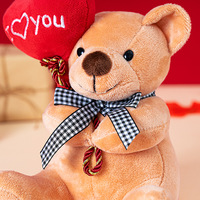 Offre Spéciale Ours en Peluche Super Doux Unisexe Tenant un Cœur, pour le Soulagement du Stress et Cadeau de Saint-Valentin