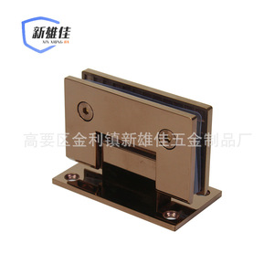 304 Stainless Steel 90 Degree Single Side Glass Door <b>Clip</b> Wall Mount Rectangle Brushed Matte Black Shower Room Hinge - Product Image 2