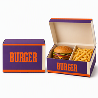Boîte alimentaire résistante à l'huile pour camion de restauration rapide, personnalisable avec logo, écologique, pour burgers et frites