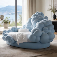 Canapé-lit rond minimaliste, futon créatif en tissu, design moelleux effet guimauve, causeuse élégante pour villa