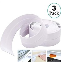 Bande d'étanchéité adhésive double face en PVC acrylique blanche pour coins de baignoire, fentes d'évier et joints anti-moisissures pour cuisine et salle de bain