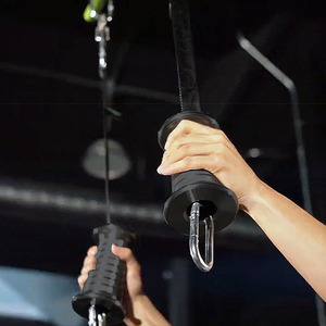 Clip de pájaro volador para Fitness Cono Cuerda Agarre Pecho Mango de PVC para bíceps Curl Tríceps Prensa hacia abajo Metálico - Product Image 6