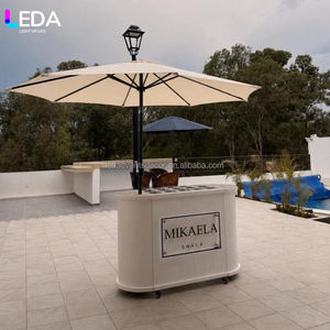 Carro de Comida Móvil LEDA con Techo de Lona, Ruedas, <span class=keywords><strong>para</strong></span> <span class=keywords><strong>Bodas</strong></span>, Fiestas, Bar de Playa, Exhibición de Eventos, Decoración <span class=keywords><strong>para</strong></span> Eventos y Fiestas - Product Image 2