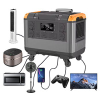 Générateur 3000W, Powerstation 2688Wh, générateur solaire portable, charge rapide PD, station d'alimentation avec poignée de transport et roues