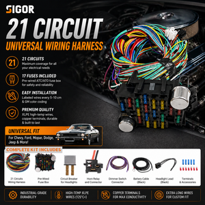 Arnés de Cableado de 21 Circuitos y 17 Fusibles para Camioneta Chevy 1947-1954 <span class=keywords><strong>Hotrod</strong></span> - Product Image 1