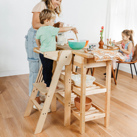 Tour d'apprentissage Montessori en bois Xiair pour enfants, tabouret d'aide de cuisine réglable en hauteur et pliable