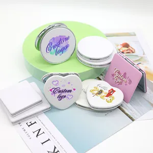 Double sided square round makeup Mirrors wholesale magnifying hand mirrors PU leather hand pocket Mirrors