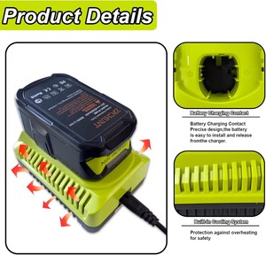 <span class=keywords><strong>Chargeur</strong></span> de batterie Ryobi P117 de remplacement pour batteries Ryobi Lithium Ni-Cad Ni-Mh 2V-<span class=keywords><strong>18V</strong></span>, <span class=keywords><strong>chargeur</strong></span> de batterie Lithium NiMH <span class=keywords><strong>18V</strong></span> - Product Image 4