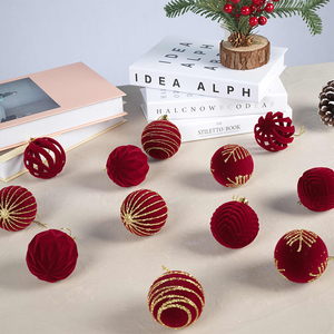Hollow Flocking Ball 6cm-8cm Christmas Tree Decoration Pendant with Christmas Scene - Product Image 6