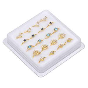 20PCS Mix Style CZ <strong>Nose</strong> Hoop <strong>Ring</strong> for Women <strong>Thin</strong> Plain 10 MM Soft Bendable <strong>Nose</strong> Piercings Hoop Boxed Jewelry 20G - Product Image 6