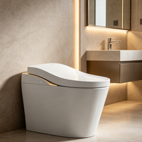Toilette intelligente de luxe anti-brûlure à température constante avec séchage à air chaud et commande vocale pour projets de villas et d'hôtels