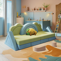 Canapé de jeu modulaire sectionnel pour enfants avec canapé en mousse compressée pour enfants pour le salon, la chambre à coucher et la salle de jeux