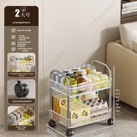 Chariot de rangement portable multi-niveaux en PET, pliable et coulissant, pour cosmétiques et articles de salle de bain, étagère de rangement multifonctionnelle