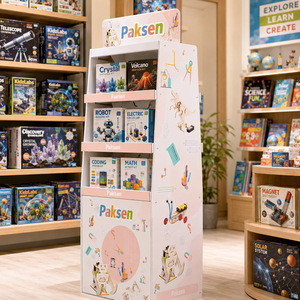 <b>Building</b> <b>Blocks</b> Paper Display Stand, OEM ODM Sturdy Corrugated Stand for Retail Sales, In-store Display and Promotion Use - Product Image 2