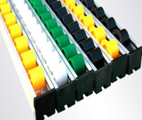 Produsen Cina Strip butiran plastik logam PE Placon Roller Track 65*25mm untuk rak konveyor geser