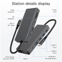 Estación de acoplamiento USB para ordenador Macbook, HUB con multipuerto, iMac tipo-c 3,2, USB C, 12 en 1, con carga