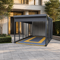 Véranda mobile en alliage d'aluminium, pliable et rétractable, en verre, espace de vie extérieur mobile pour villa, jardin, résidence