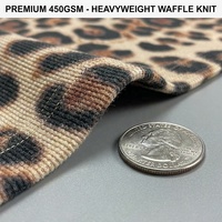 Sweat à capuche zippé RAMAX 450GSM en maille gaufrée épaisse motif léopard, coupe ample avec cordon de serrage, style streetwear pour homme, personnalisable OEM ODM, vente en gros