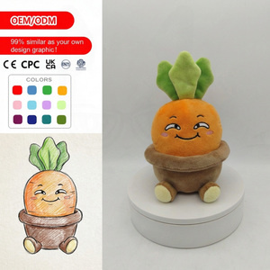 Fabricante de Juguetes de Peluche Personalizados OEM/ODM, Zanahoria Suave en Maceta, Decoración para Tiendas de Jardinería, Oso de Graduación Melody, <span class=keywords><strong>Boba</strong></span>, Máquina de Garras Personalizada - Product Image 1