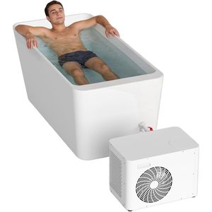 Bañera de hielo ICEGALAX de 60 galones, rectangular, de acrílico, para terapia de frío con enfriador de agua para recuperación corporal completa y recuperación deportiva. - Product Image 1