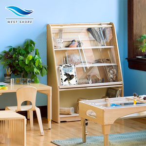 Estantería moderna Montessori para guardería, estantería de madera de fácil montaje para organizar libros, uso de comedor para niños - Product Image 1