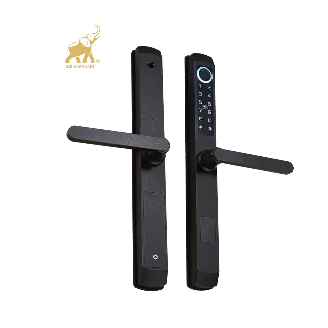 HJD Locks Door Password card Lock Smart Wifi key Fingerprint Door Lock Black aluminium office hotel outdoor