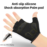 Gants de moto en silicone durables à demi-doigts pour unisexe, cyclisme d'été, sports de plein air avec grip antidérapant VILICO Noir