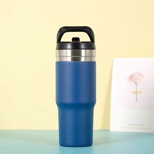 Hot Sale Double Layer <b>Cold</b> Insulation Ice <b>Cup</b> Outdoor Travel Portable Car Straw <b>Cup</b> 304 Stainless Steel Insulated <b>Cup</b> - Product Image 2
