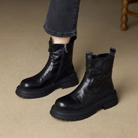 Bottes de neige montantes en cuir de vachette à semelle épaisse pour femme, nouveau style 2026, doublure en peluche, semelle extérieure en caoutchouc thermoplastique, extra-épaisses et chaudes