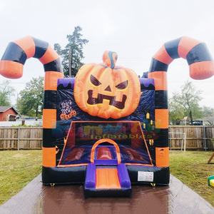 Commercial outdoor party jumping bouncy castle <b>inflatable</b> halloween bouncer pumpkin bounce <b>house</b> for kids - Product Image 5