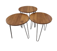 Table basse ronde en chêne massif personnalisée Table à thé de salon Table basse en bois gigogne