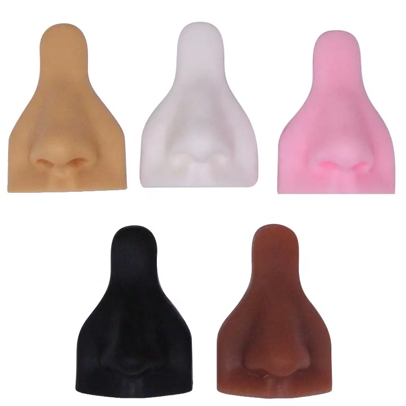 Getta body part silicone nose piercing display model brown use for tattoo puncture practice body piercing jewelry display tool
