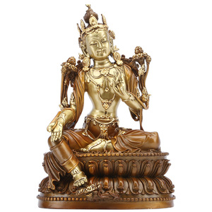 Green Tara Buddha Statue Copper Home Decoration Religious Gift <b>Craft</b> Artwork - Product Image 4
