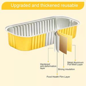 Mini Rectangular Loaf <b>Pans</b> with Plastic <b>Lids</b> 100pcs/pack 6.8oz Oven Safe Food Grade Custom Logo Cake & Cupcake Baking Containers - Product Image 5