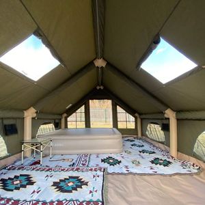 Tente de <span class=keywords><strong>camping</strong></span> familiale pop-up gonflable pour 6 <span class=keywords><strong>personnes</strong></span> 3*4 m Maison d'ombrage à double chambre pour la plage et les fêtes en plein air - Product Image 5