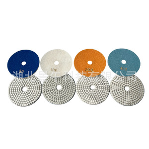 Disques de ponçage diamantés pour eau, 3 et 4 pouces, auto-adhésifs, en résine souple, pour marbre et terrazzo, grain 50, carbure bleu - Product Image 1