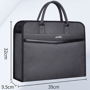 Multi-functional Quality Gray Waterproof Business <b>Briefcase</b> PU <b>Leather</b> Document Storage Pouch 15.6 Inch Laptop Bag Travel Use - Product Image 2