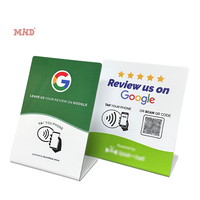 Impression personnalisée PVC Nfc Présentoir de table Puce d'origine NTAG 213 Menu de restaurant Nfc Google Review Nfc Présentoir de table