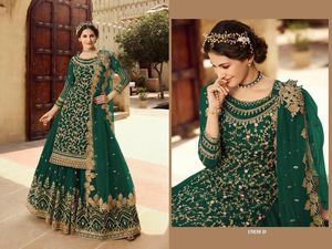 Ensemble Palazzo pakistanais style Bollywood avec broderie, robe en tulle souple pour la collection de mariages - Product Image 5
