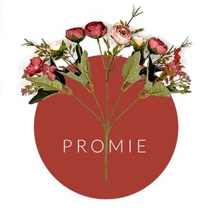 Bunga <span class=keywords><strong>Promie</strong></span> 7 kepala buket bunga mawar kamelia bunga buatan untuk dekorasi pernikahan - Product Image 5