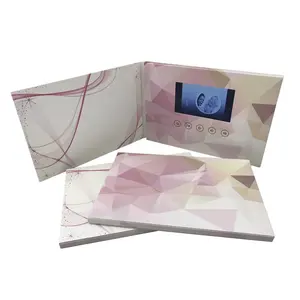 Melhor cartão de felicitações de vídeo LCD Brochura de vídeo Fornecimento de fábrica para o cartão de marketing de tela LCD de negócios por atacado