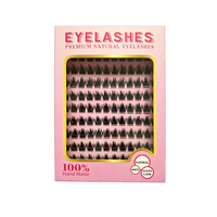 Pestañas Postizas de Lujo Hechas a Mano al por Mayor, Naturales, para Extensiones de Pestañas en Racimo, OEM, Empaque Rosa Personalizado, Longitud Mixta, Tallo Delgado, DIY, a Granel