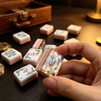Funky Trade Custom 2026 Ensemble de Mahjong Américain de Luxe Premium 160 Pièces Tuiles de Mahjong en Acrylique Haut de Gamme Jeu de Table pour 4 Joueurs