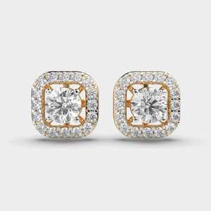 Luxury Round Brilliant Moissanite Stud <b>Earrings</b> Crafted in 925 Sterling <b>Silver</b> Stylish Jewelry for Women and Girls - Product Image 3