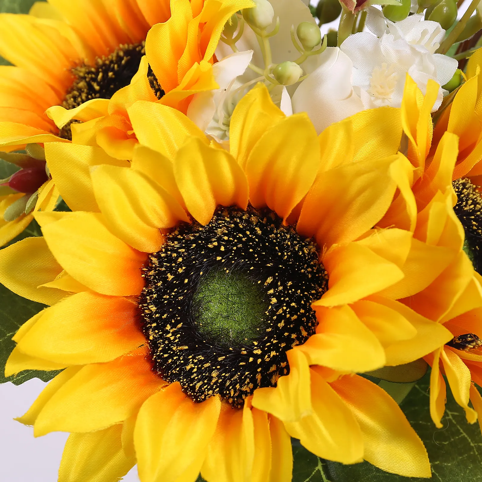 Buquê de flores falsas para casamento, decoração de casa, flores artificiais, girassol